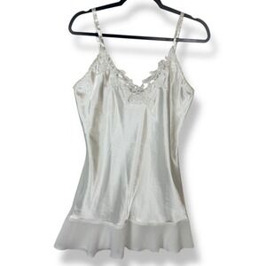 Satin Lace Slip Dress Lingerie Womens Size‎ Medium Fairy Bridal Beaded Sequins